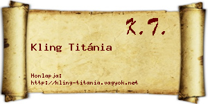 Kling Titánia névjegykártya