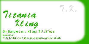 titania kling business card